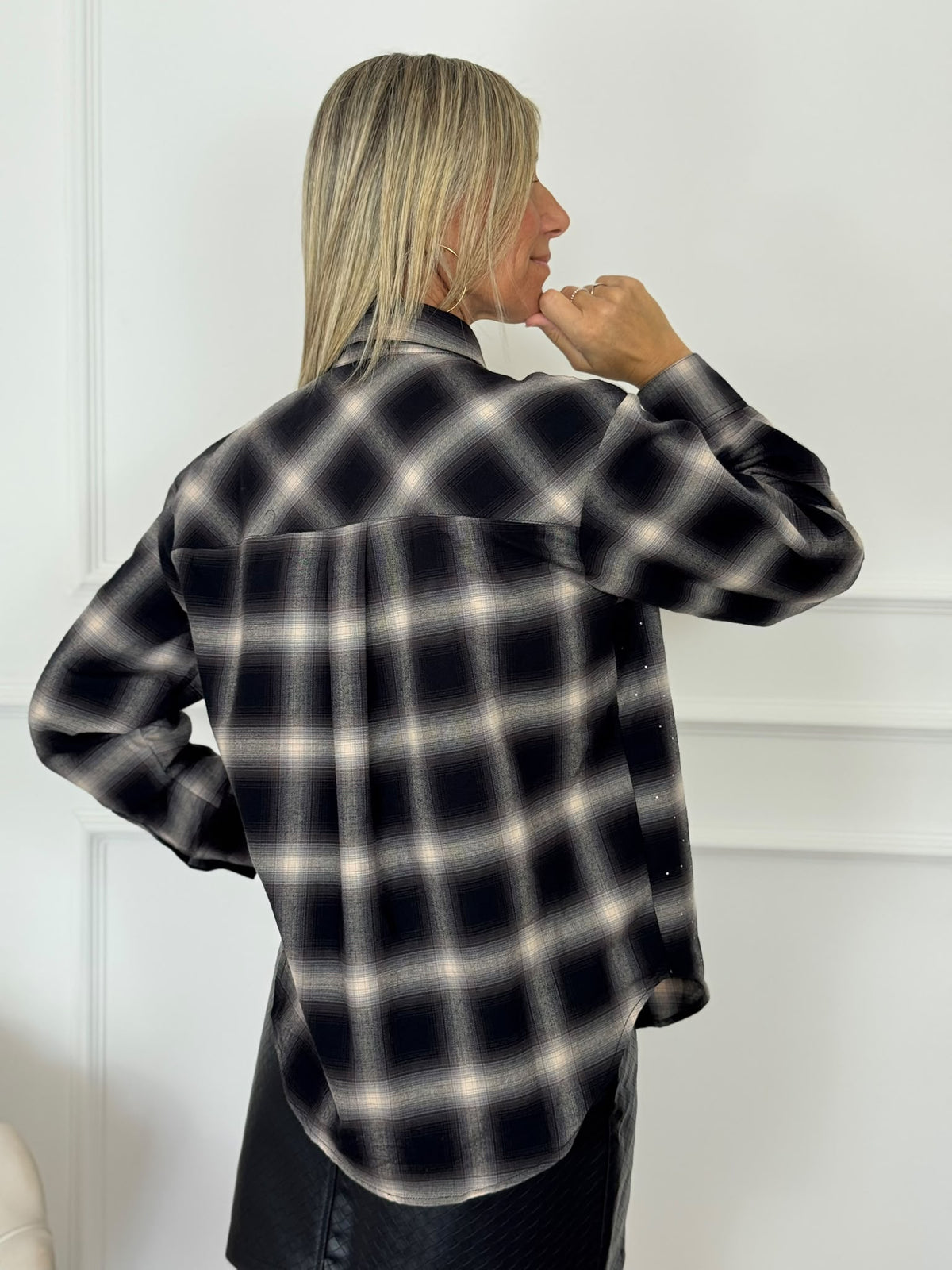 Camicia check strass jdy