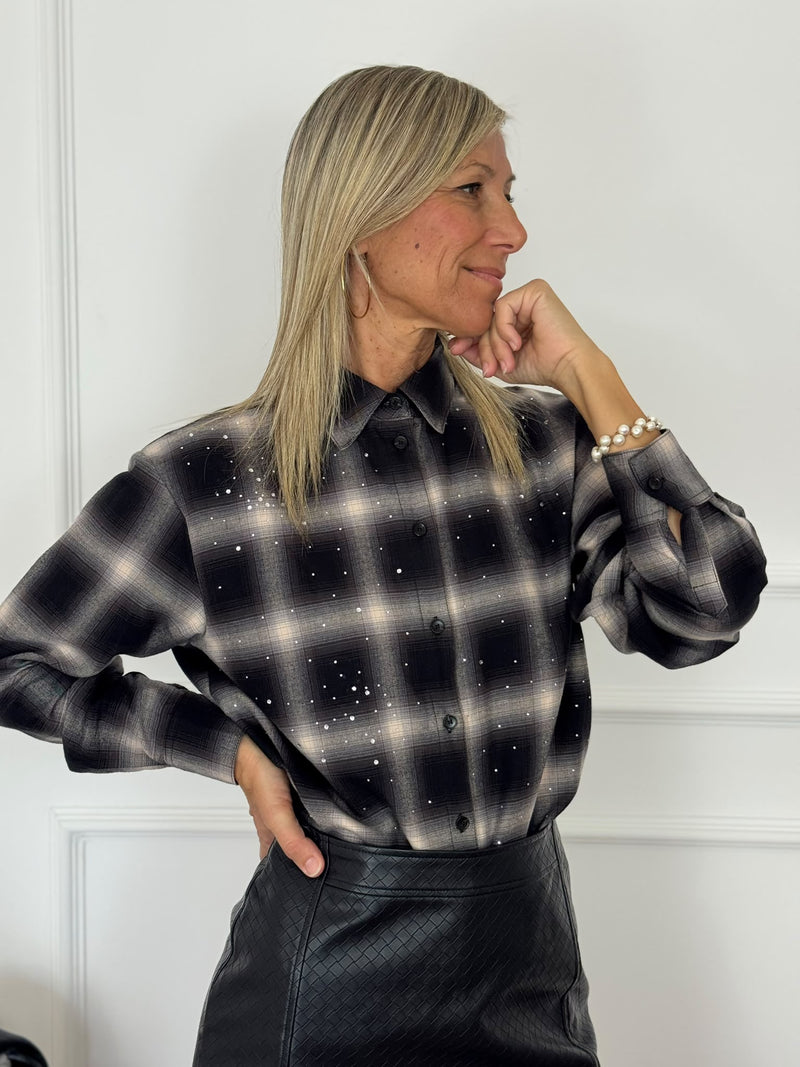 Camicia check strass jdy