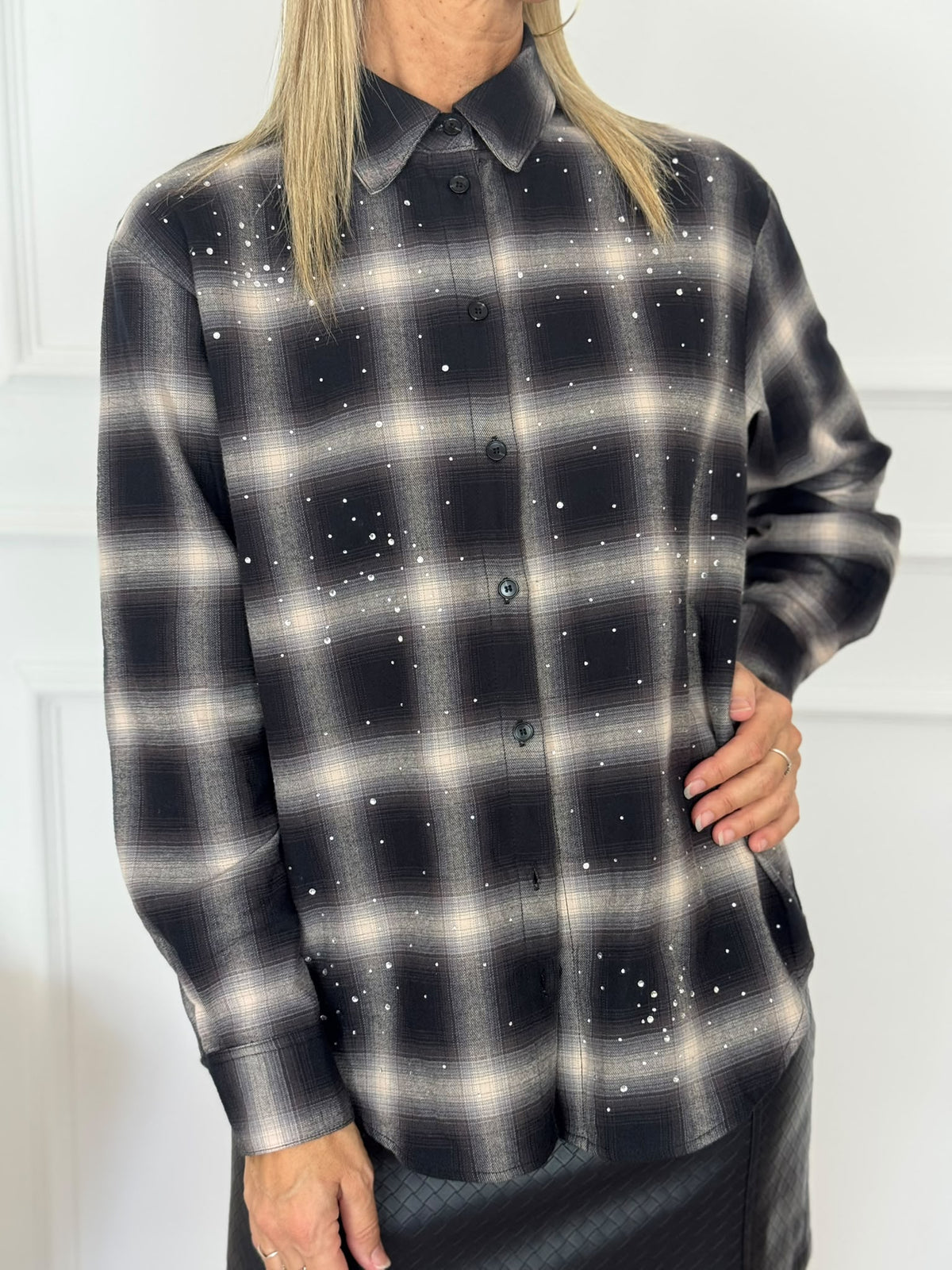 Camicia check strass jdy